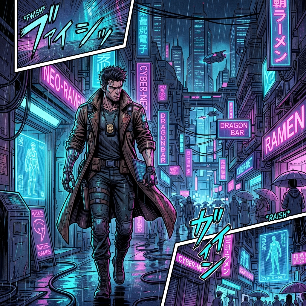 Cyberpunk Neon Detective